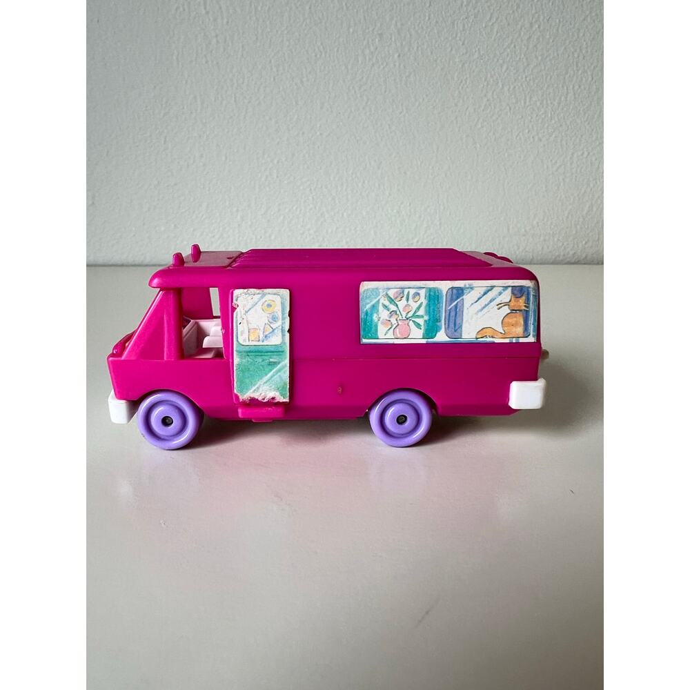 Vintage Polly Pocket 1994 Bluebird Pink RV Camper Van Home On the Go